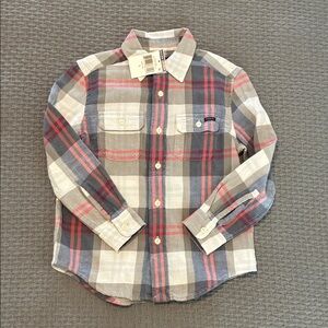 NWT! Polo Plaid Kids Shirt - Gray and Red